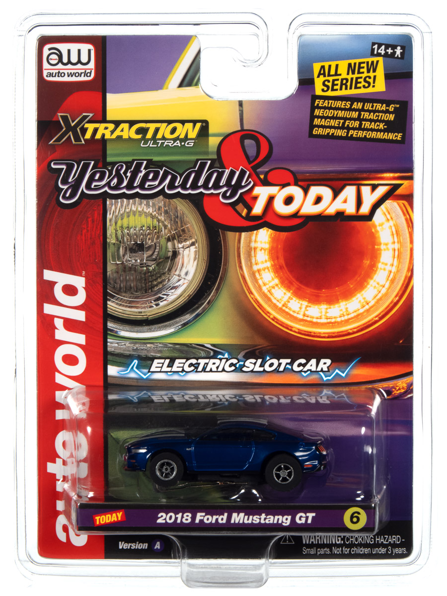 Slot Cars :: AUTO WORLD SC384-6B XTRACTION 2018 MUSTANG GT (BLUE) HO ...